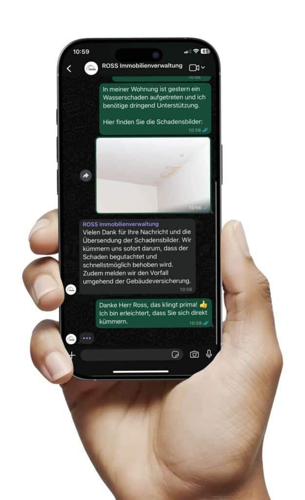 Digitale Hausverwaltung Handy mit Messages
